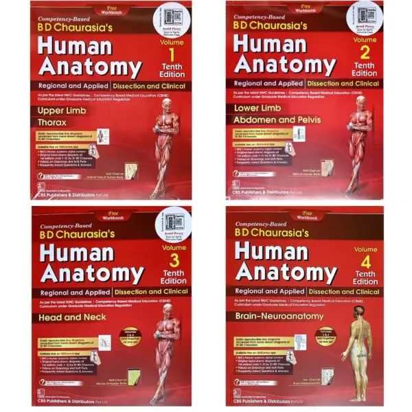 BD Chaurasia's Human Anatomy 4 Volume Combo 10th Edition